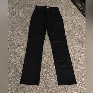 PAIGE Accent Crop High Rise Black Jeans